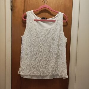 NAIF White Floral Lace Blouse Size 1X